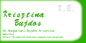 krisztina bujdos business card